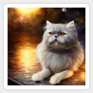 Grey Persian Cat Sticker